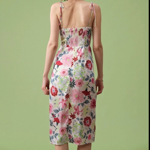 Rihoas Floral Midi Dress with slit - small NWT - Picture 6 of 6